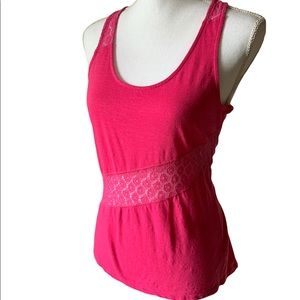 $5 Charming Charlie Pink Floral Embroidered Tank Top